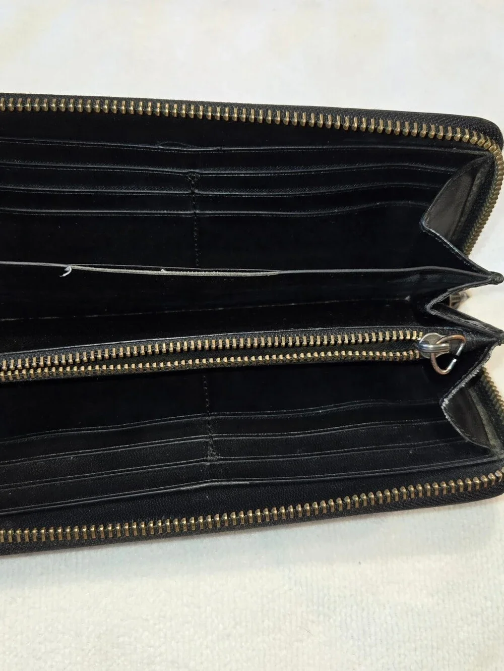 Coach Black Perforated Leather Zip Around Wallet - Picture 8 of 16